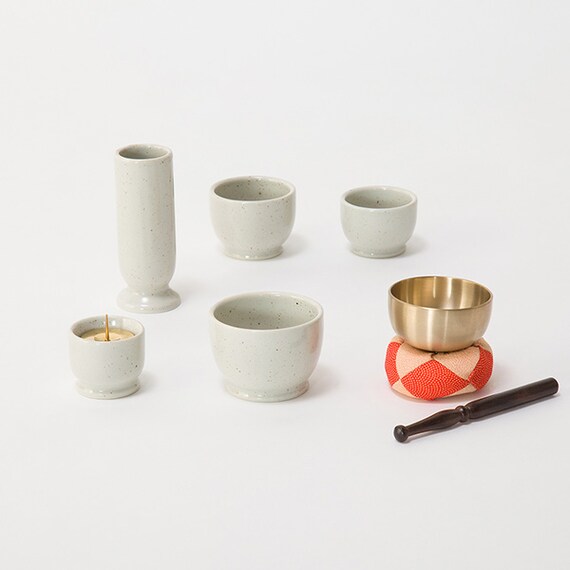 仏具(五具足・りん)セット(SY01 白) 2枚目画像