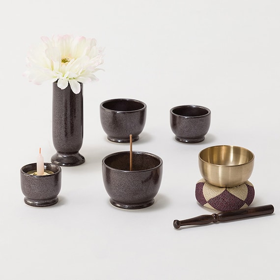 仏具(五具足・りん)セット(SY01 黒) 1枚目画像