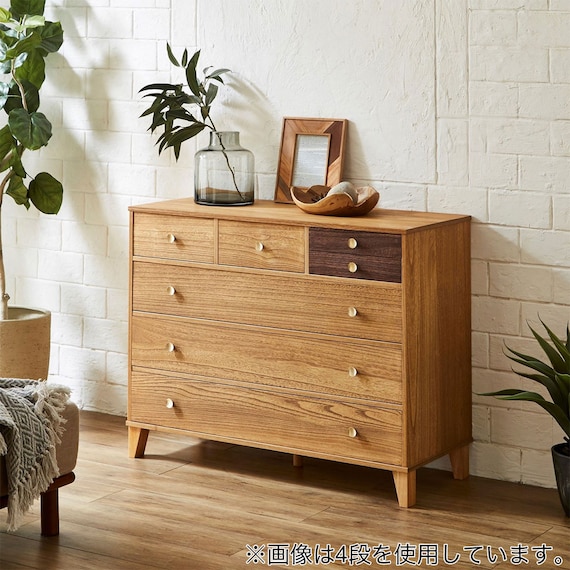 脚付き桐オイルチェスト5段 NA 5枚目画像
