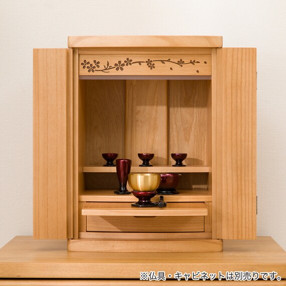 LED照明付きミニ仏壇15号(NB40 LED15 LBR) 6枚目画像