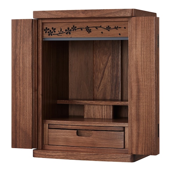 LED照明付きミニ仏壇15号(NB40 LED15 MBR) 1枚目画像