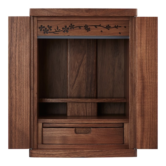 LED照明付きミニ仏壇15号(NB40 LED15 MBR) 6枚目画像