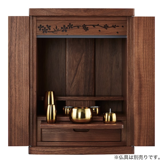 LED照明付きミニ仏壇15号(NB40 LED15 MBR) 7枚目画像