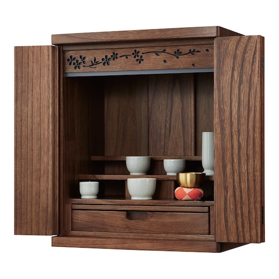 LED照明付きミニ仏壇18号(NB40 LED18 MBR) 1枚目画像