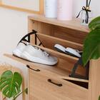 ナチュラルなデザインの3段薄型シューズBOX(NA) 5枚目画像