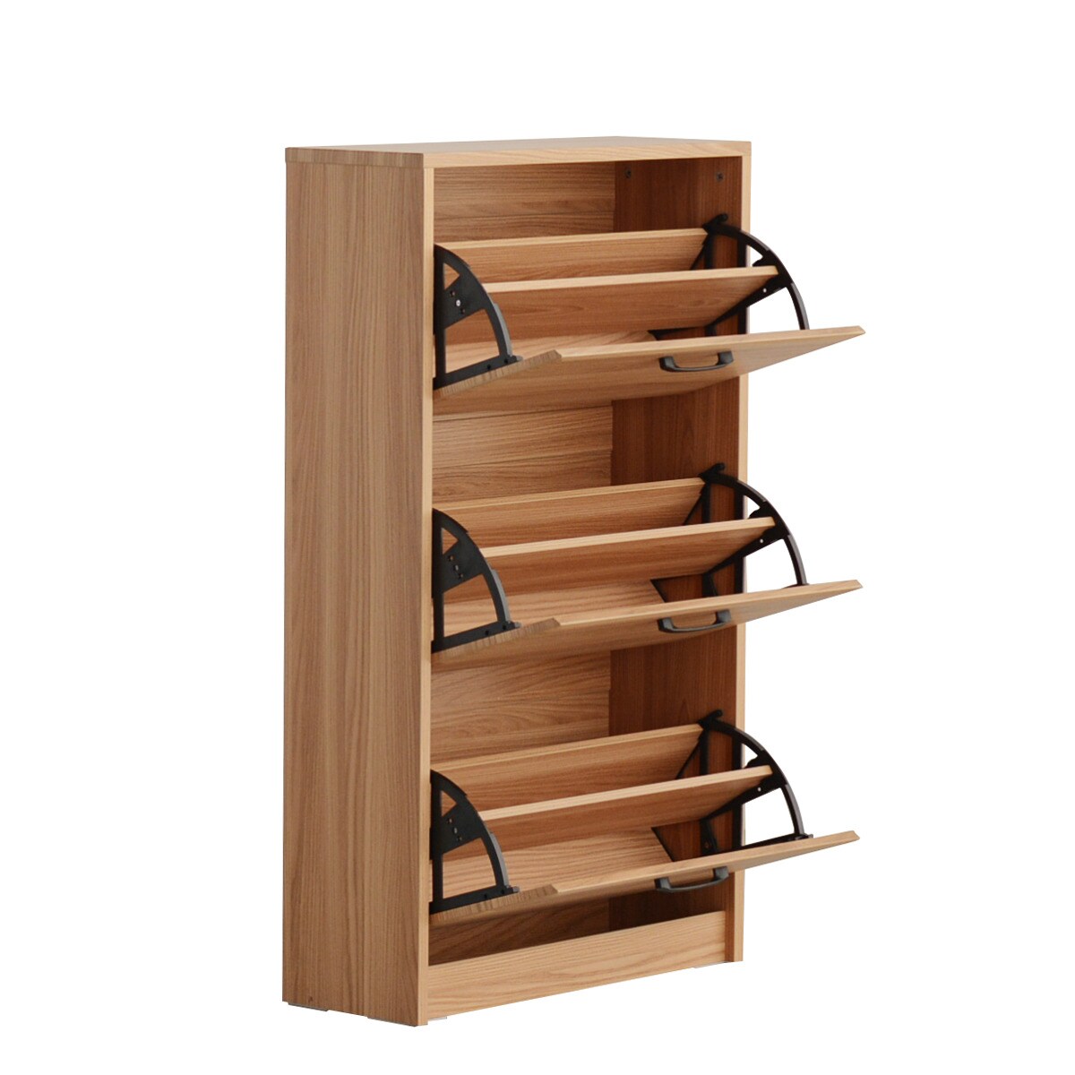 ナチュラルなデザインの3段薄型シューズBOX(NA) | ニトリネット【公式