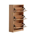 ナチュラルなデザインの3段薄型シューズBOX(NA) 11枚目画像