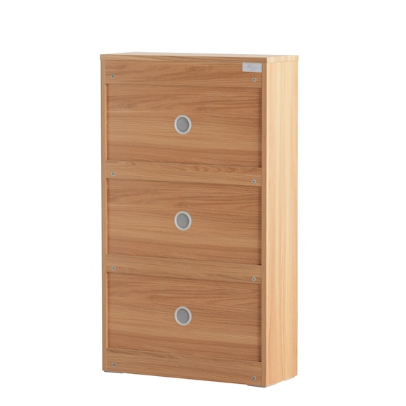 ナチュラルなデザインの3段薄型シューズBOX(NA) 13枚目画像