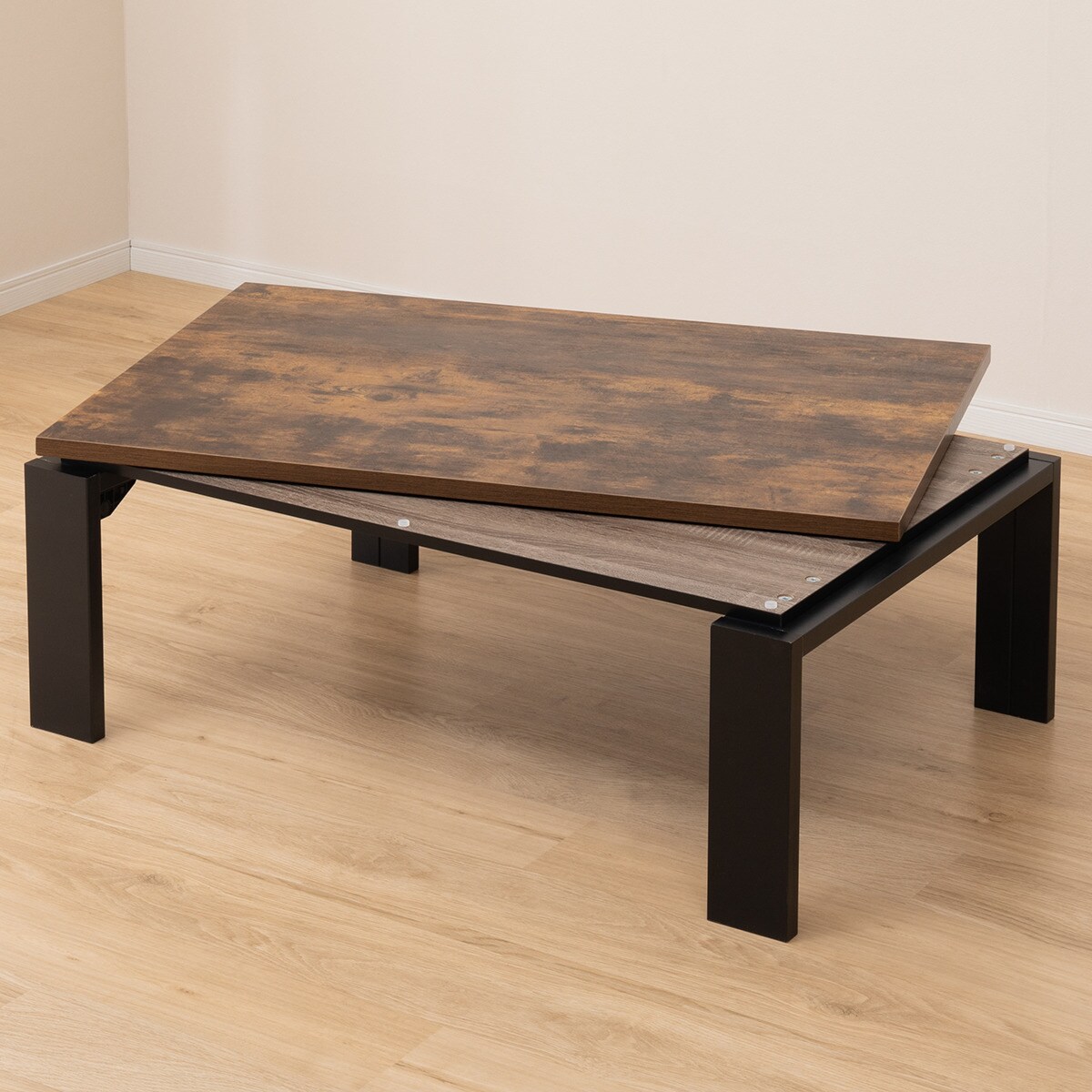 【美品】ニトリ こたつ フロットC105／ヴィンテージブラウン こたつ+ローソファセット（フロットC105ヴィンテージBR/コロネルDBR