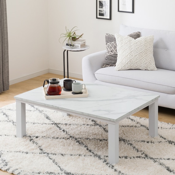 大理石調のリビングこたつ(LM23 105WH) 1枚目画像