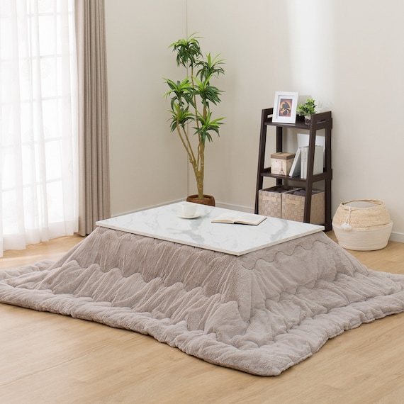 大理石調のリビングこたつ(LM23 105WH) 2枚目画像