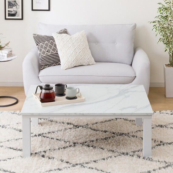 大理石調のリビングこたつ(LＭ23 105WH) 5枚目画像