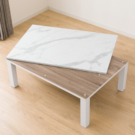 大理石調のリビングこたつ(LＭ23 105WH) 8枚目画像