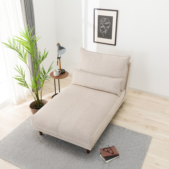 シェーズロングソファ 布張りタイプ (RJ001 BE) 4枚目画像