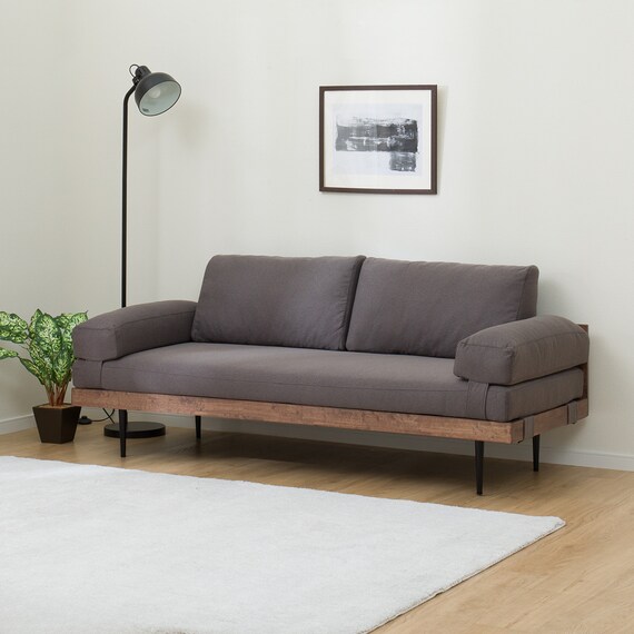 2.5人掛けワイドソファ 布張りタイプ (FK03 MBR) 1枚目画像