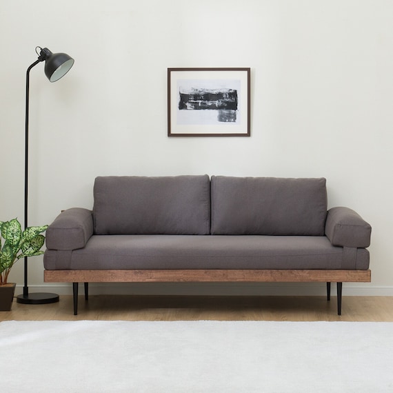 2.5人掛けワイドソファ 布張りタイプ (FK03 MBR) 3枚目画像