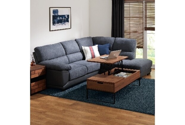 【ニトリ】布張りカウチソファ (ウォール3KD LC GY) 布張りカウチソファ(ウォール3kd Lc gy)