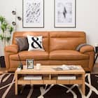 3人掛け本革(一部合成皮革)ソファ(N B-637KD BR) 2枚目画像