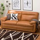 3人掛け本革(一部合成皮革)ソファ(N B-637KD BR) 4枚目画像