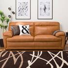 3人掛け本革(一部合成皮革)ソファ(N B-637KD BR) 5枚目画像