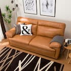 3人掛け本革(一部合成皮革)ソファ(N B-637KD BR) 6枚目画像