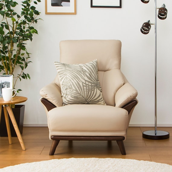 傷・汚れに強い 1人掛けソファ 合皮タイプ (コウテイ3 Nシールド BE) 2枚目画像