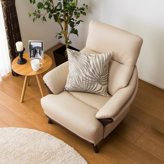 傷・汚れに強い 1人掛けソファ 合皮タイプ (コウテイ3 Nシールド BE) 3枚目画像