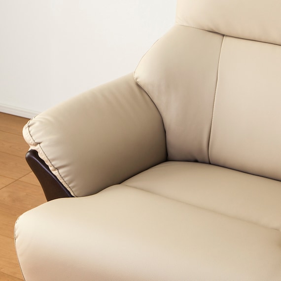 傷・汚れに強い 1人掛けソファ 合皮タイプ (コウテイ3 Nシールド BE) 13枚目画像