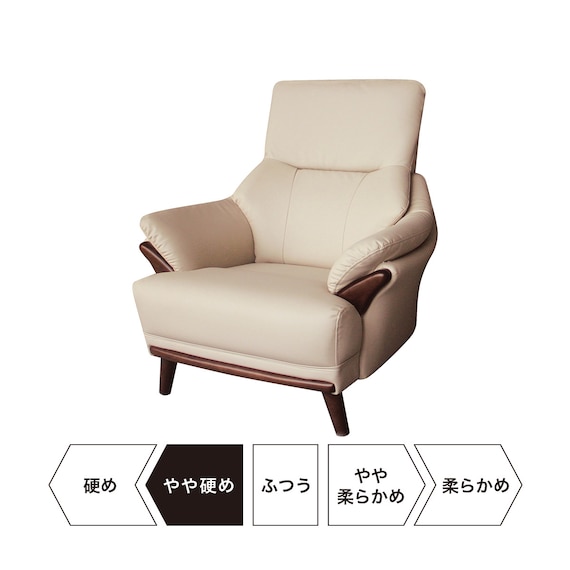傷・汚れに強い 1人掛けソファ 合皮タイプ (コウテイ3 Nシールド BE) 19枚目画像