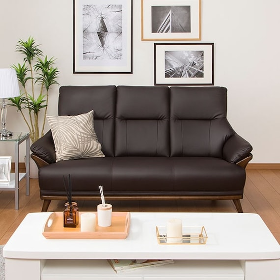 傷・汚れに強い 3人掛けソファ 合皮タイプ (コウテイ3 Nシールド DBR) 7枚目画像