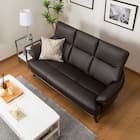 傷・汚れに強い 3人掛けソファ 合皮タイプ (コウテイ3 Nシールド DBR) 8枚目画像