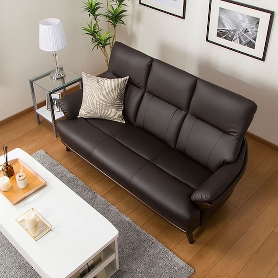 傷・汚れに強い 3人掛けソファ 合皮タイプ (コウテイ3 Nシールド DBR) 8枚目画像