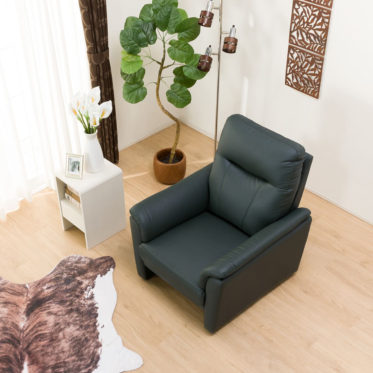 1人掛けソファ 本革(一部合成皮革)タイプ (ナルタKD GR) | ニトリ