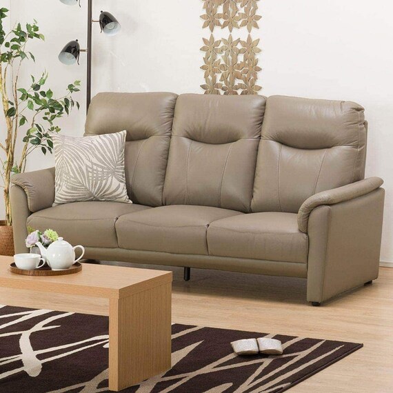 3人掛けソファ 本革(一部合成皮革)タイプ (ナルタKD BE) 1枚目画像