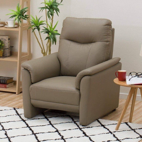 1人掛けソファ 本革(一部合成皮革)タイプ (ナルタKD BE) 1枚目画像