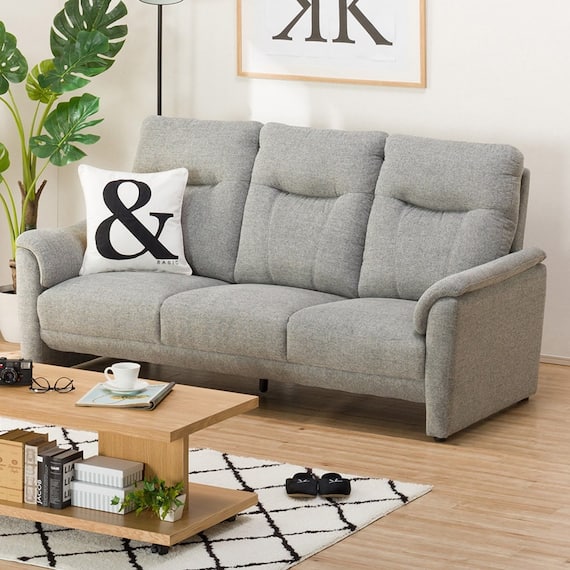 3人掛けソファ 布張りタイプ (ナルタ 布KD GY) 1枚目画像