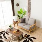 2人掛け布張りソファ(マイスBE/LBR) 3枚目画像