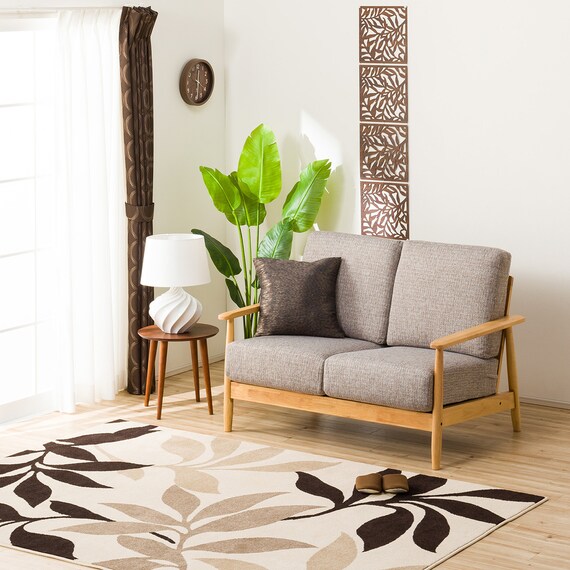 2人掛け布張りソファ(マイスBE/LBR) 4枚目画像