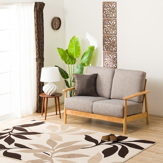 2人掛け布張りソファ(マイスBE/LBR) 4枚目画像