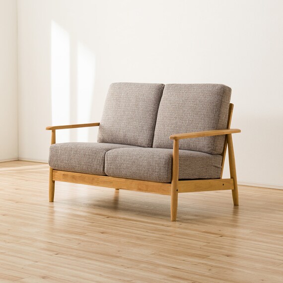 2人掛け布張りソファ(マイスBE/LBR) 10枚目画像