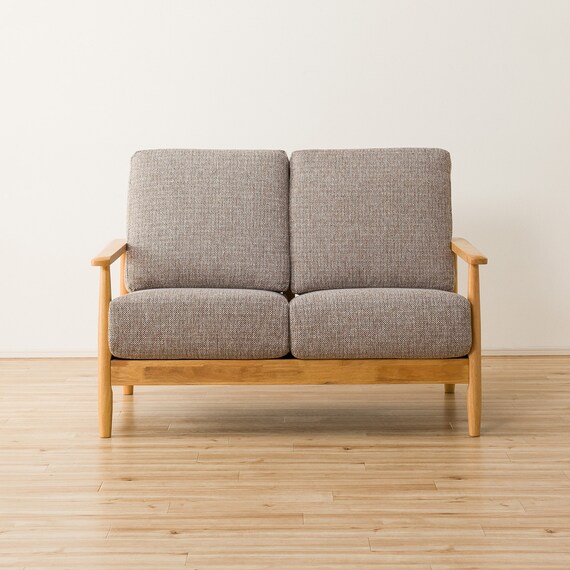 2人掛け布張りソファ(マイスBE/LBR) 12枚目画像