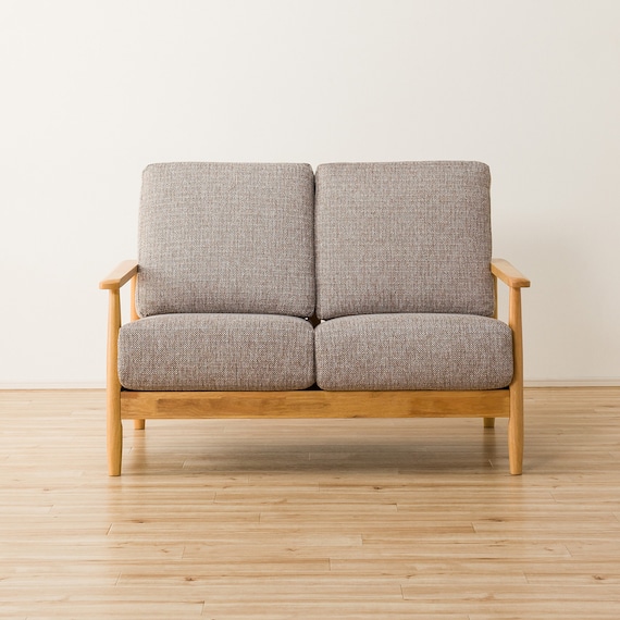 2人掛け布張りソファ(マイスBE/LBR) 12枚目画像