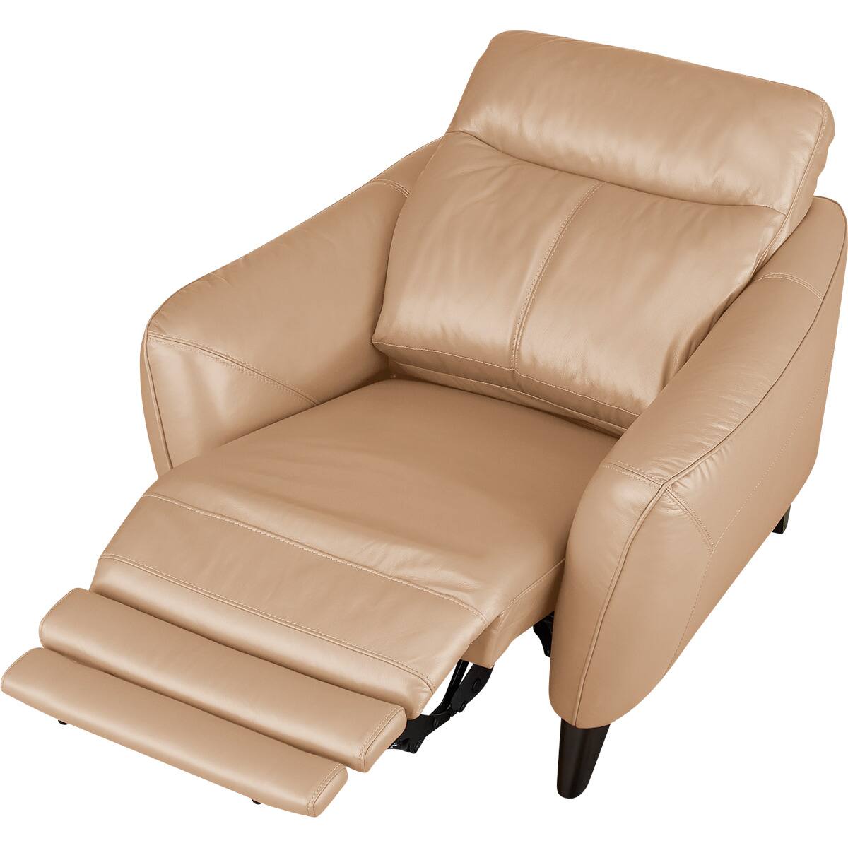 1人掛け電動リクライニングソファ 厚革(一部合成皮革)タイプ (アネーロ