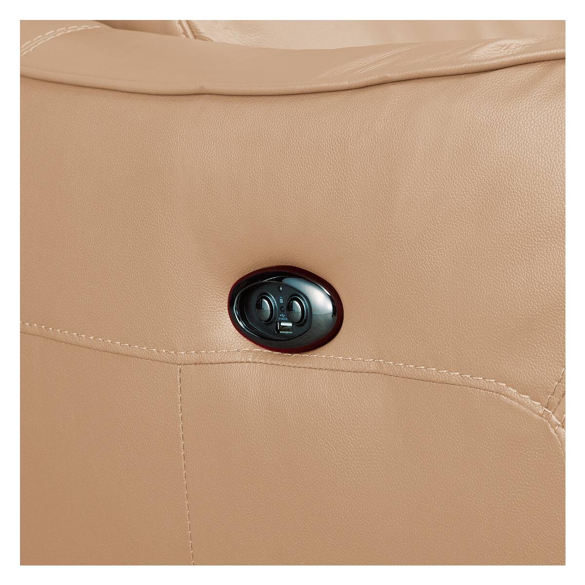 1人掛け電動リクライニングソファ 厚革(一部合成皮革)タイプ (アネーロ