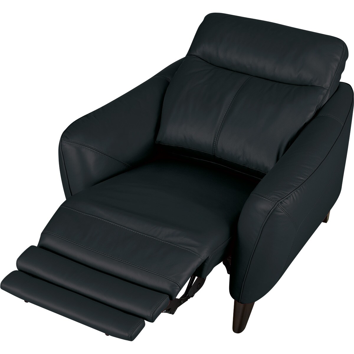 1人掛け電動リクライニングソファ 厚革(一部合成皮革)タイプ (アネーロ