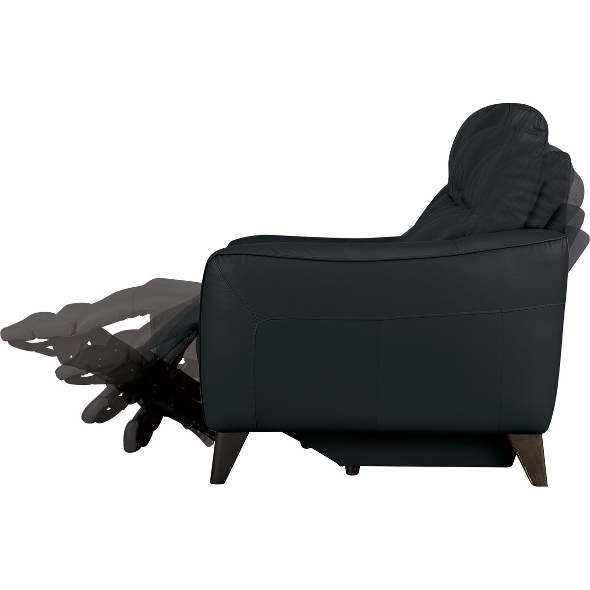 1人掛け電動リクライニングソファ 厚革(一部合成皮革)タイプ (アネーロ