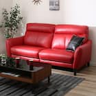 3人掛けソファ 本革(一部合成皮革)タイプ (アネーロ NB RE) 1枚目画像