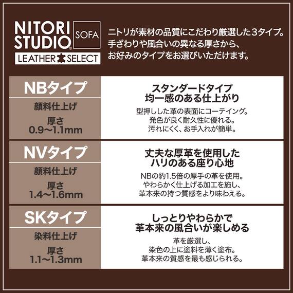 3人掛けソファ 本革(一部合成皮革)タイプ (アネーロ NB RE) 4枚目画像