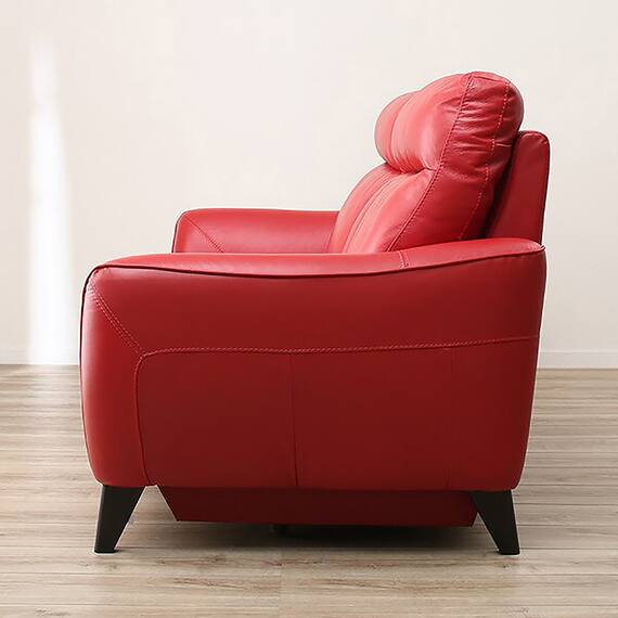 3人掛けソファ 本革(一部合成皮革)タイプ (アネーロ NB RE) 6枚目画像