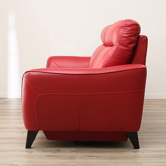 3人掛けソファ 本革(一部合成皮革)タイプ (アネーロ NB RE) 6枚目画像